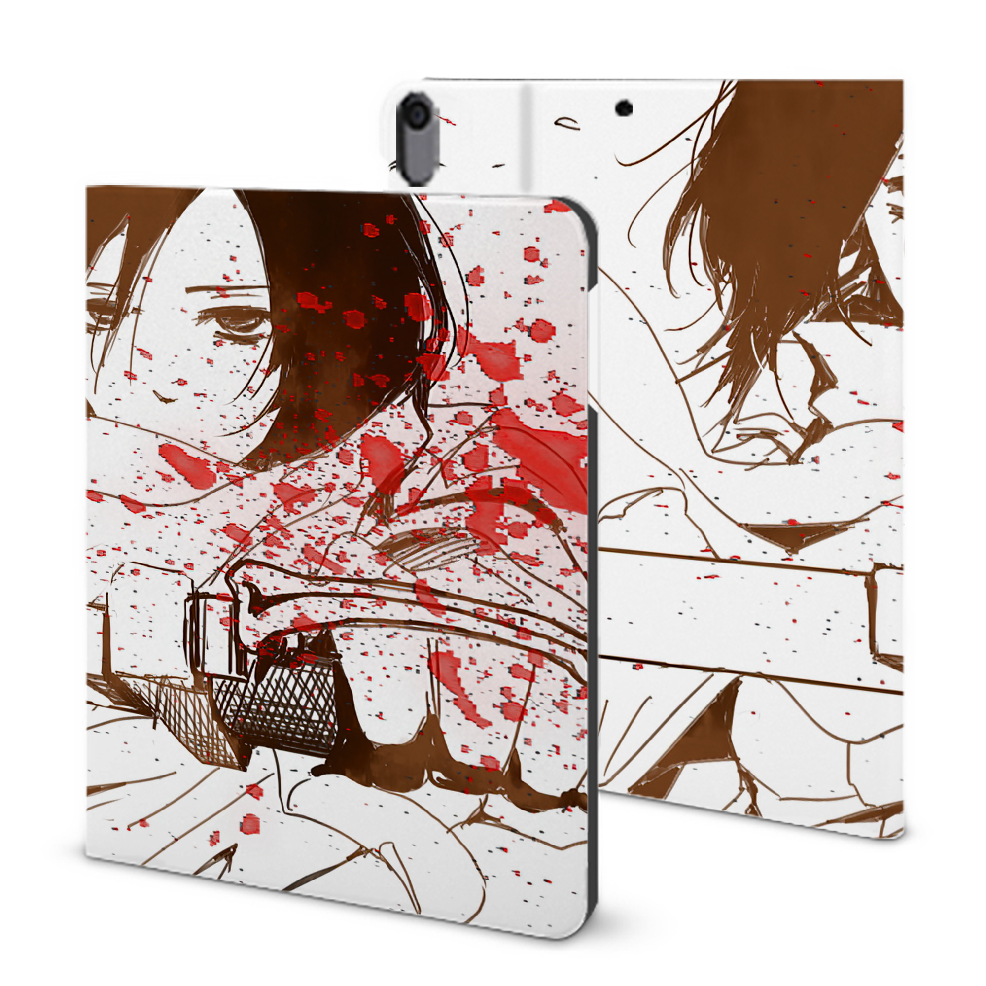 （画像用） 進撃の巨人 Attack on Titan IPad ケース ブック型 PUレザー TPU 耐衝撃 軽量 薄型 ペン収納なし 全面保護 IPad 各モデル対応
